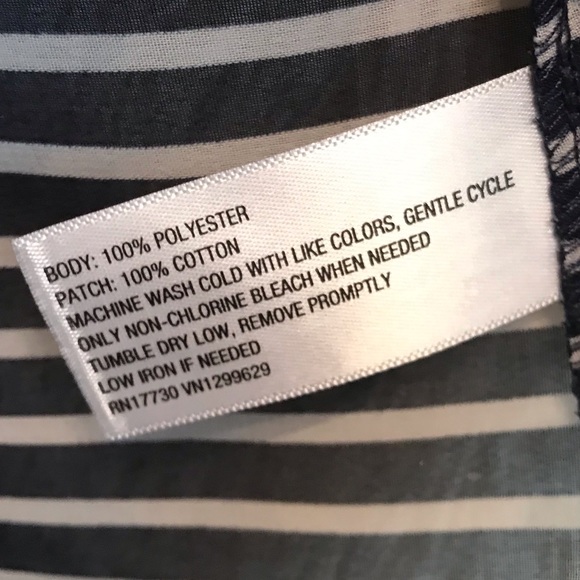 Xhilaration Navy Blue white striped button top - Picture 5 of 5